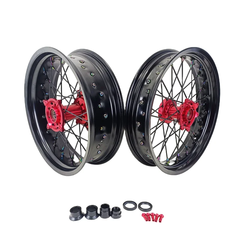 17 Inch Motorcycle Motard Spoke Rim 36 Holes Supermoto Wheels