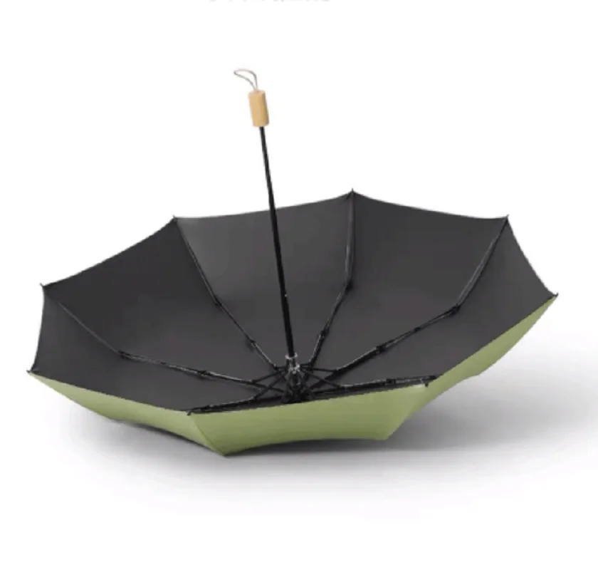 Tri-fold folding umbrella vinyl sun protection solid color sunshade manual umbrella