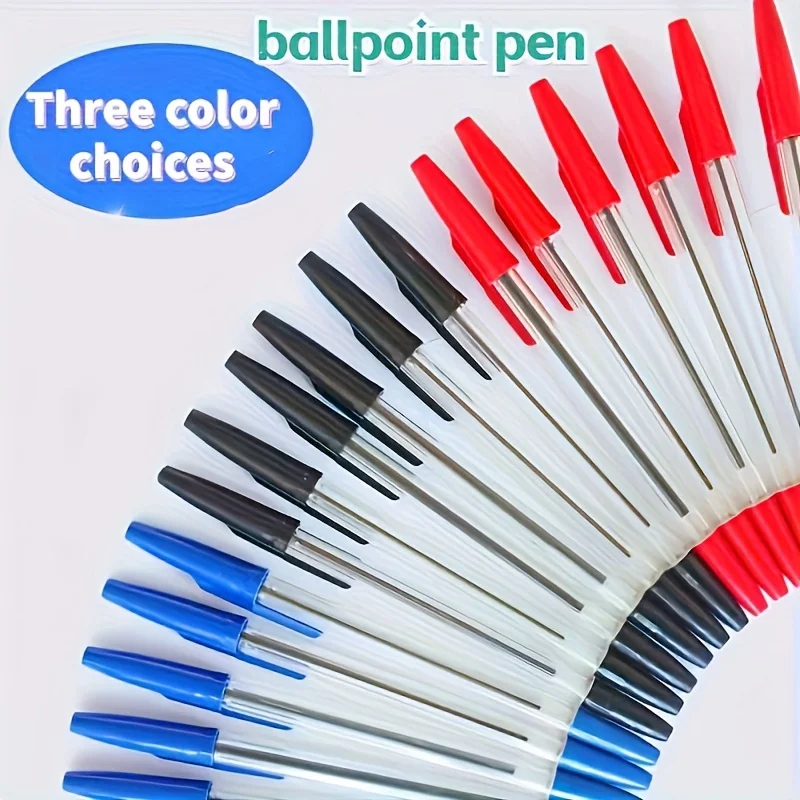 

30pcs quick-drying ballpoint pen with removable cap and medium point for smooth writing, suitable for office and school use