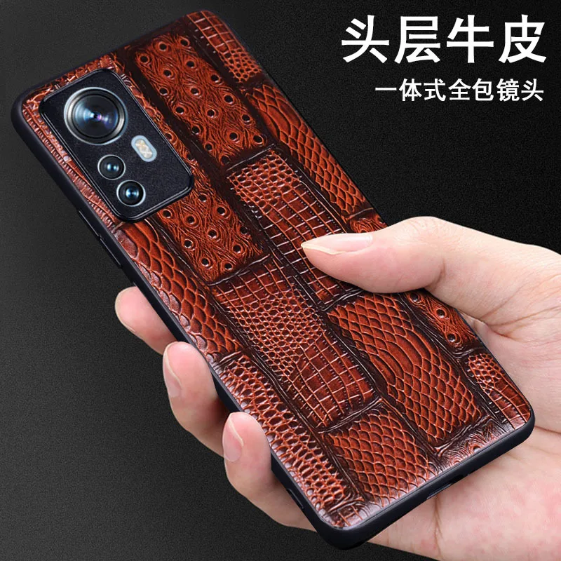 

Hot Sales Luxury Genuine Leather Phone Case For Xiaomi Mi 12 12x Pro Ultra Shockproof Back Cover Fundas For Mi12 Pro