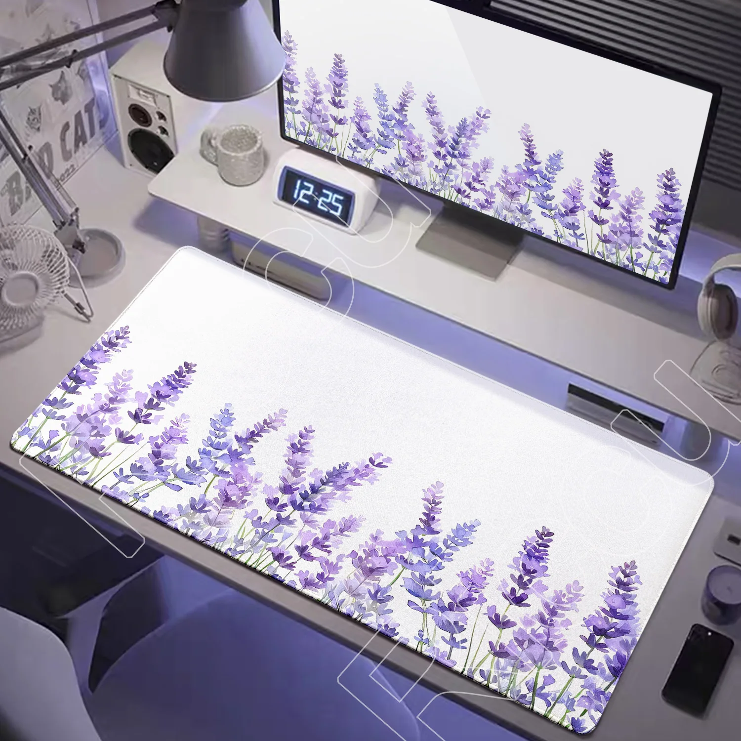 

Lovely Kawaii Purple Flower Desk Mat Office Work Gaming Mouse Pad Office Carpet Large 1000x500mm Mousepad Gamer Computer Mat XXL
