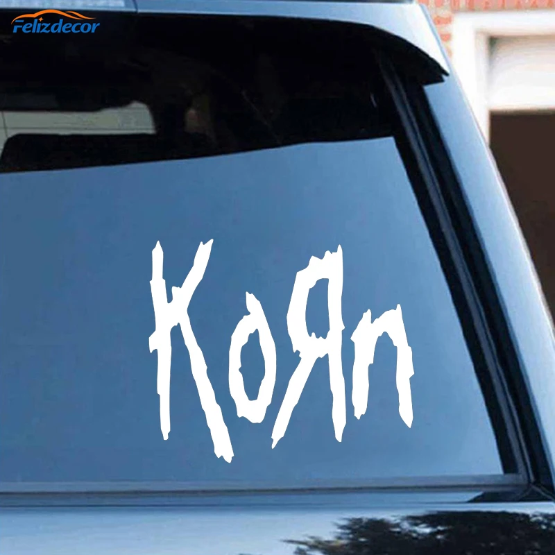 Korn-pegatinas rusas de vinilo para coche, accesorios, negro y blanco