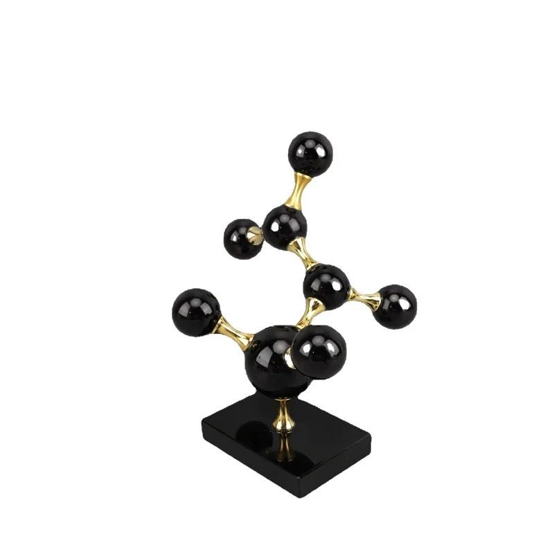 

Creative geometric crystal molecular ball ornament living room entrance simple modern TV cabinet wine cabinet model room