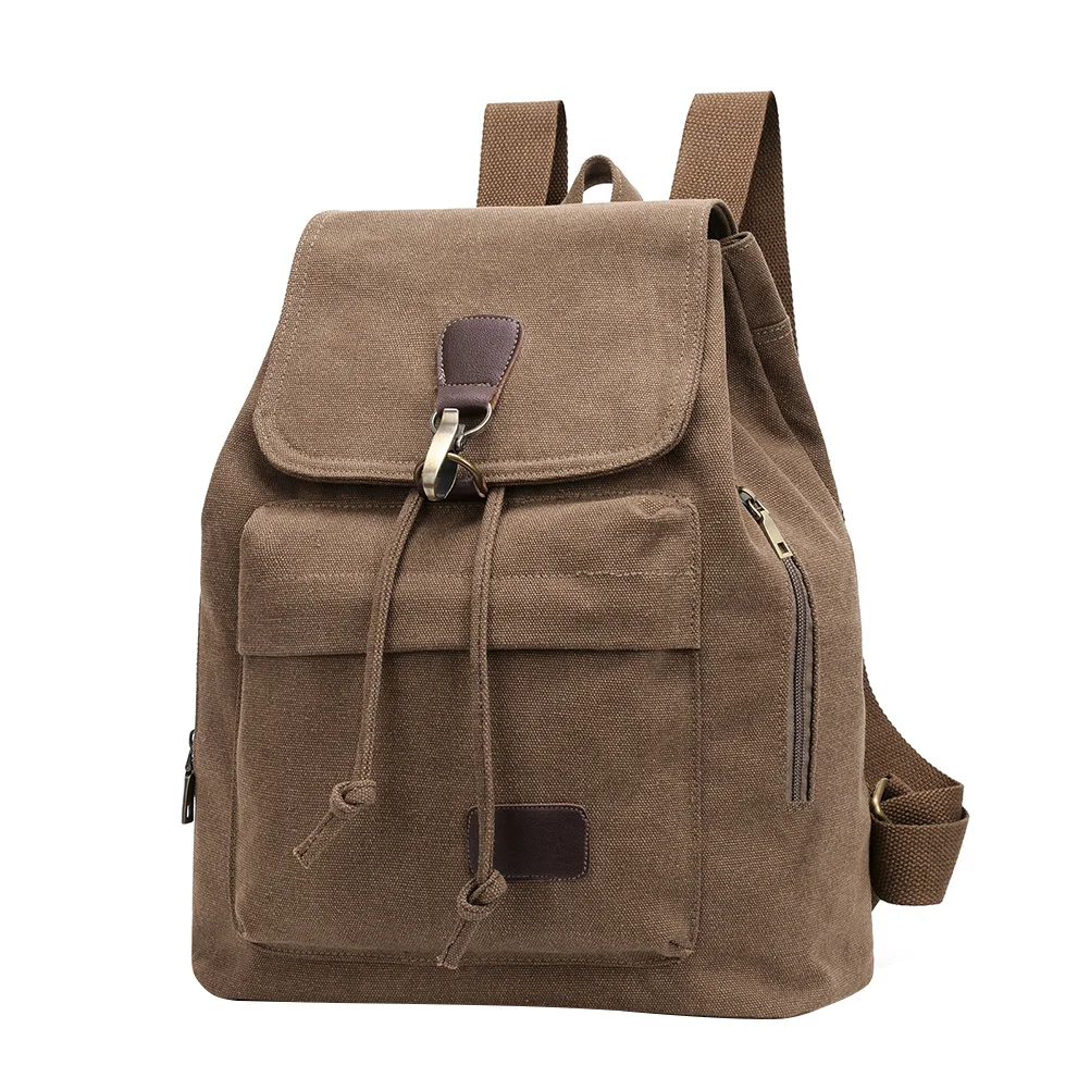 Vintage Canvas Schoolbag Large Capacity Travel Backpack Multi-Functional Women Shoulder Bag Adjustable