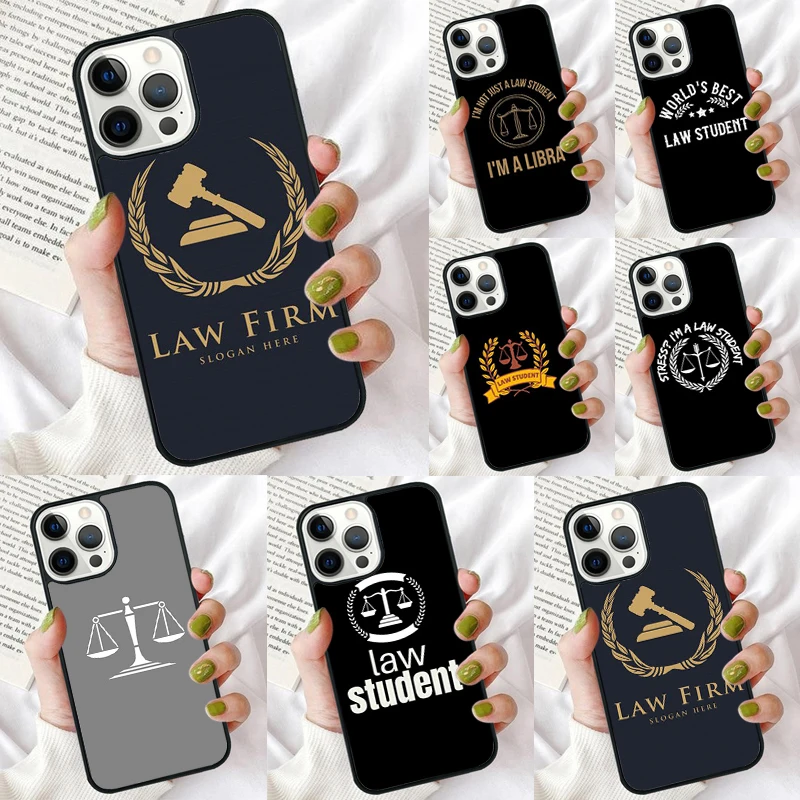 Law Student Lawyer Judge Phone Case for iPhone 16 15 14 12 13 mini PLUS X XS XR 11 PRO MAX Back Cover Fundas Shell