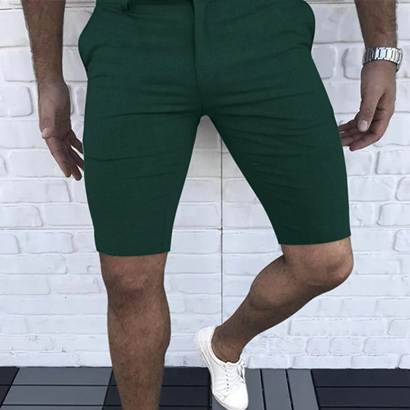 

Summer New Mens Shorts Pants Fashion Black Solid Color Simple Business Style Casual Pants Slim Fit Daily Men's Wear Clothing