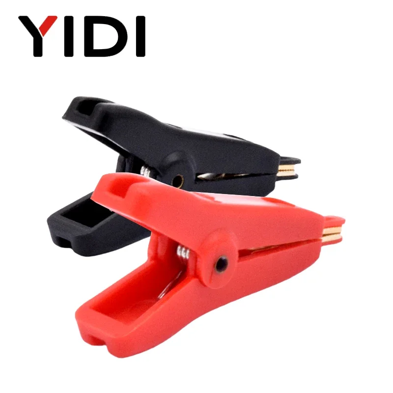 Copper Alligator Clip LCR Kelvin Insulated Crocodile Clamp 52mm 5A Red Black Grey Adapter Plug Probe Clip for Test Lead Cable
