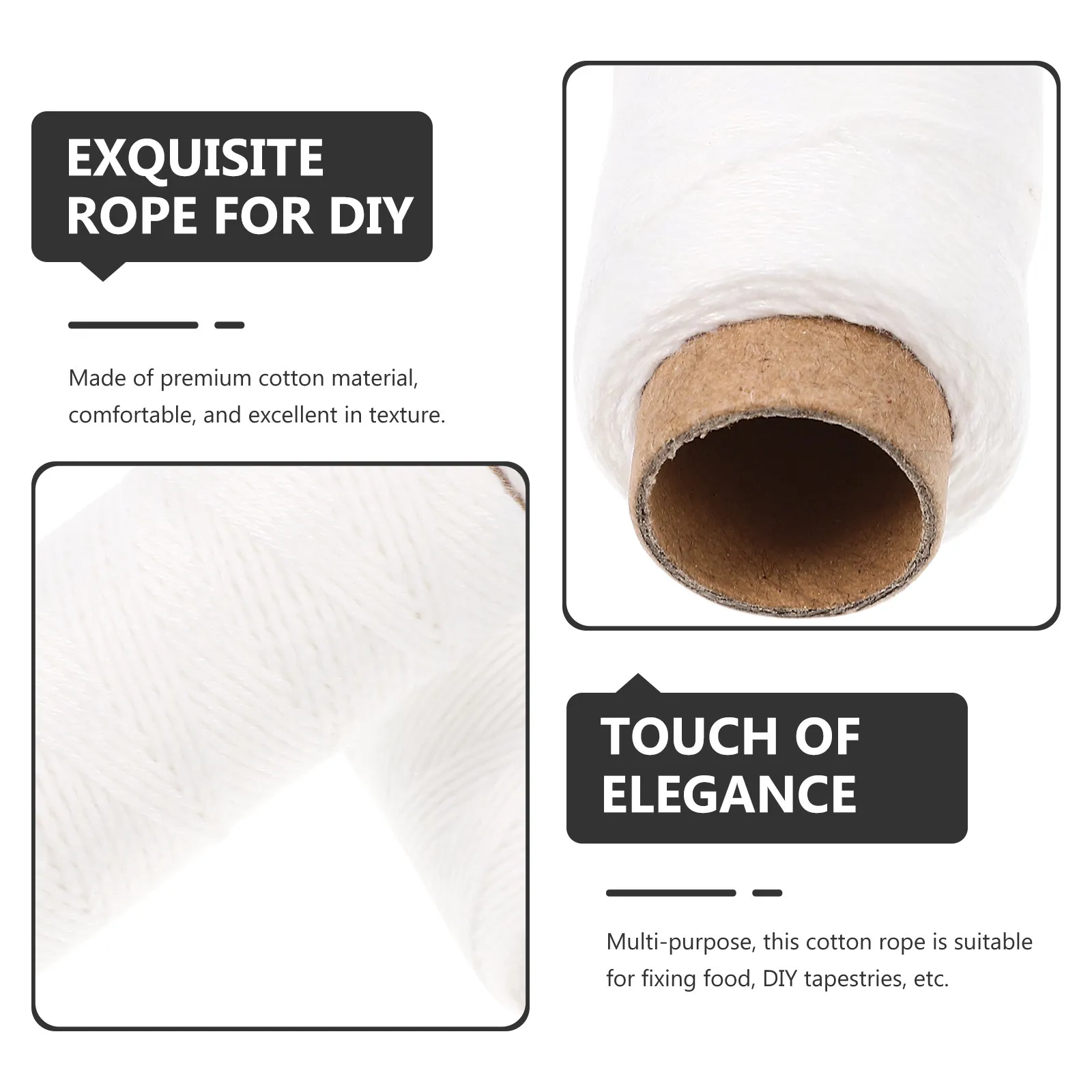 8 Rolls Cotton Rope Premium Binding Rope for DIY Weaving Gift Packing Kitchen Twine Cooking String Food Safe Trussing Poultry
