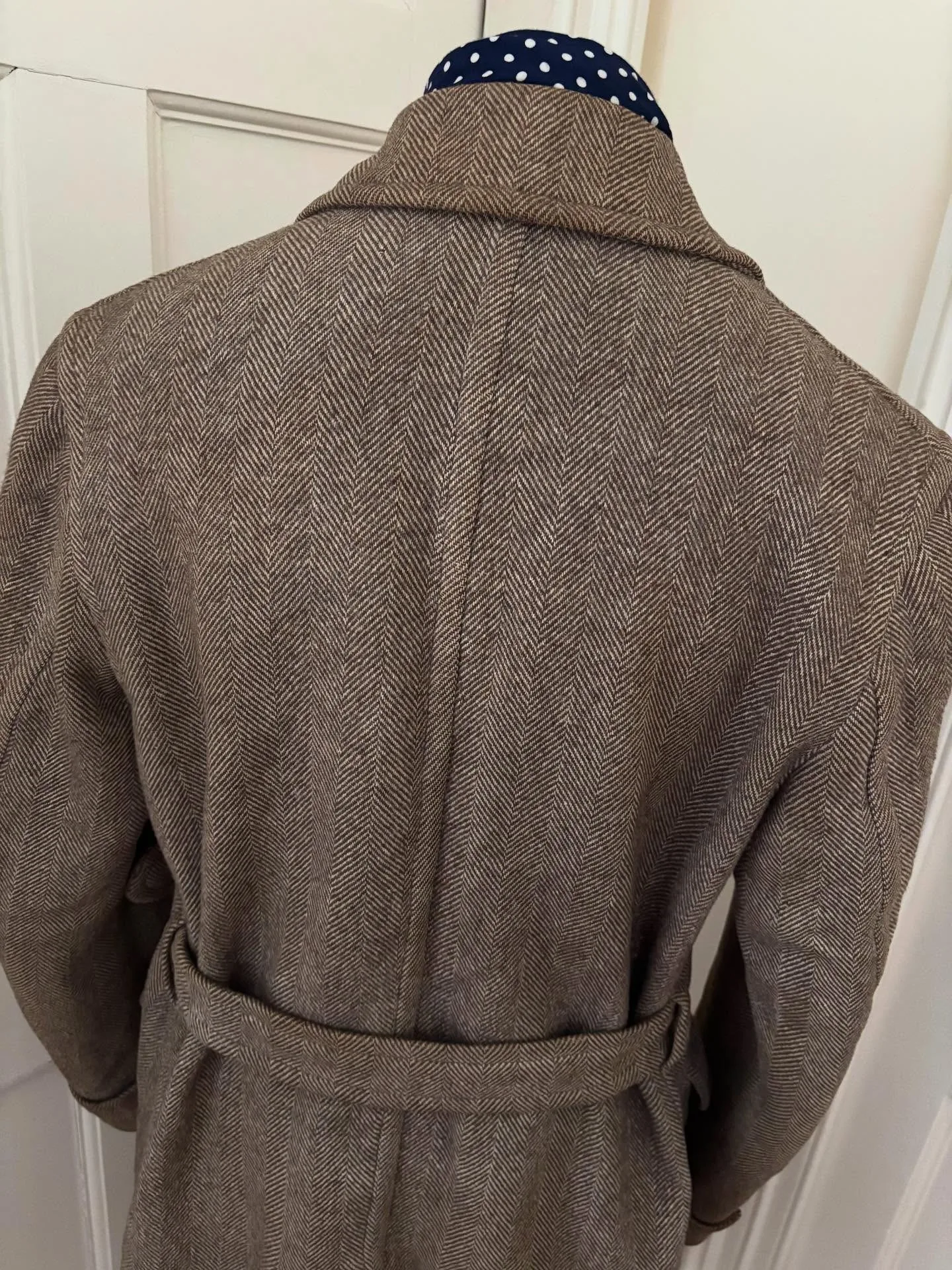 Herenjassen met riem Visgraatwolmix Lange overjassen Aangepaste Tweed Zakelijke formele jas uit één stuk Uitloper