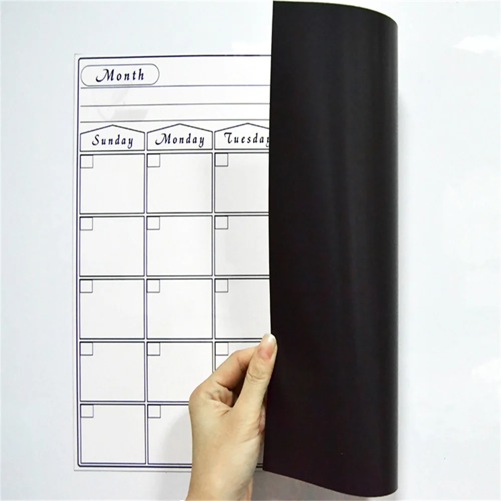 1set A3 Dry Erase Refrigerator Sticker Magnetic Monthly Weekly Planner Calendar Markers Creative Message Whiteboard Daily Memo