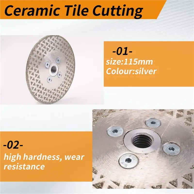 

Superior AA63 M14 Vacuum Brazed Diamond Cutting Wheel Saw Blade, Double Sides Disc, Marble, Concrete, Tile Cutting