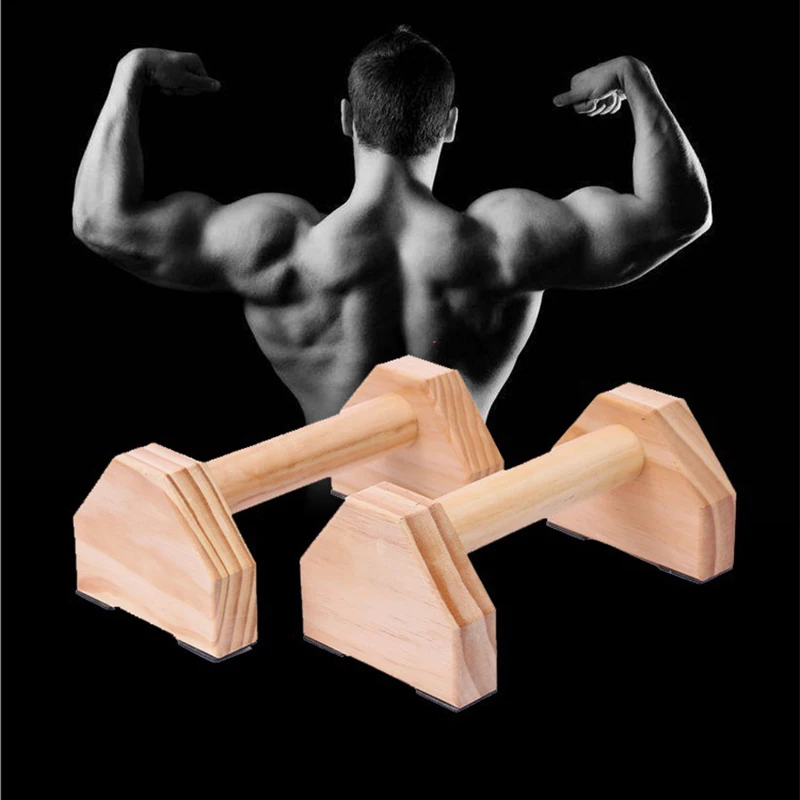 Gym Equipment Fitness Push-Ups Gymnasium Exercise Training Chest H-shaped Wooden Calisthenics Handstand Parallel Rod Double Rod