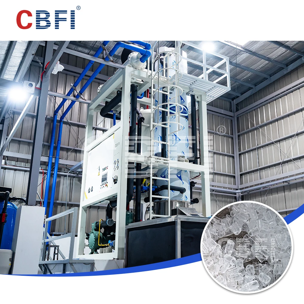 

3-100 Ton Industrial Tube Ice Machine | 304 Stainless Steel, PLC Control, Customized Capacity