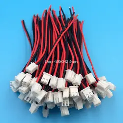 50PCS XH 2.54 JST Connector Plug Wire Cable 10cm Long 26AWG 2P Single End