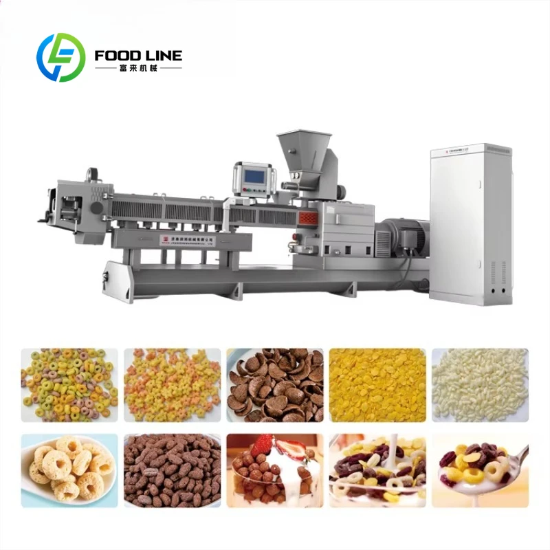 Customized High Capacity Industrial Automatic Corn Flakes Breakfast Cereal Production Line With Supporting Processing Units