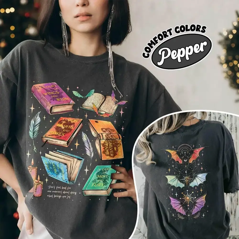 Fan Of ACOTAR Series Zweiseitiges Sweatshirt The Bat Boys Velaris Book Lover Pullover Langarm Fleece Sweatshirt Y2K Streetwear