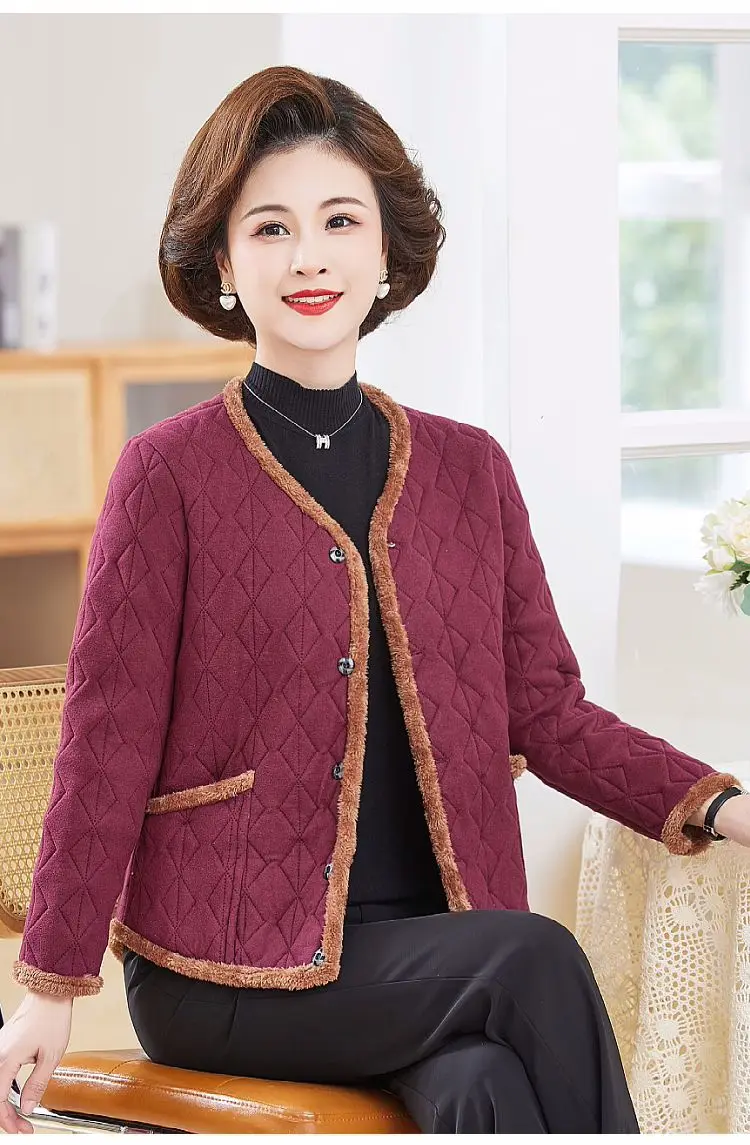 

New Winter Plus Velvet Thickened Cotton Jacket for Women's Develvet Thermal Inner Outer Wear
