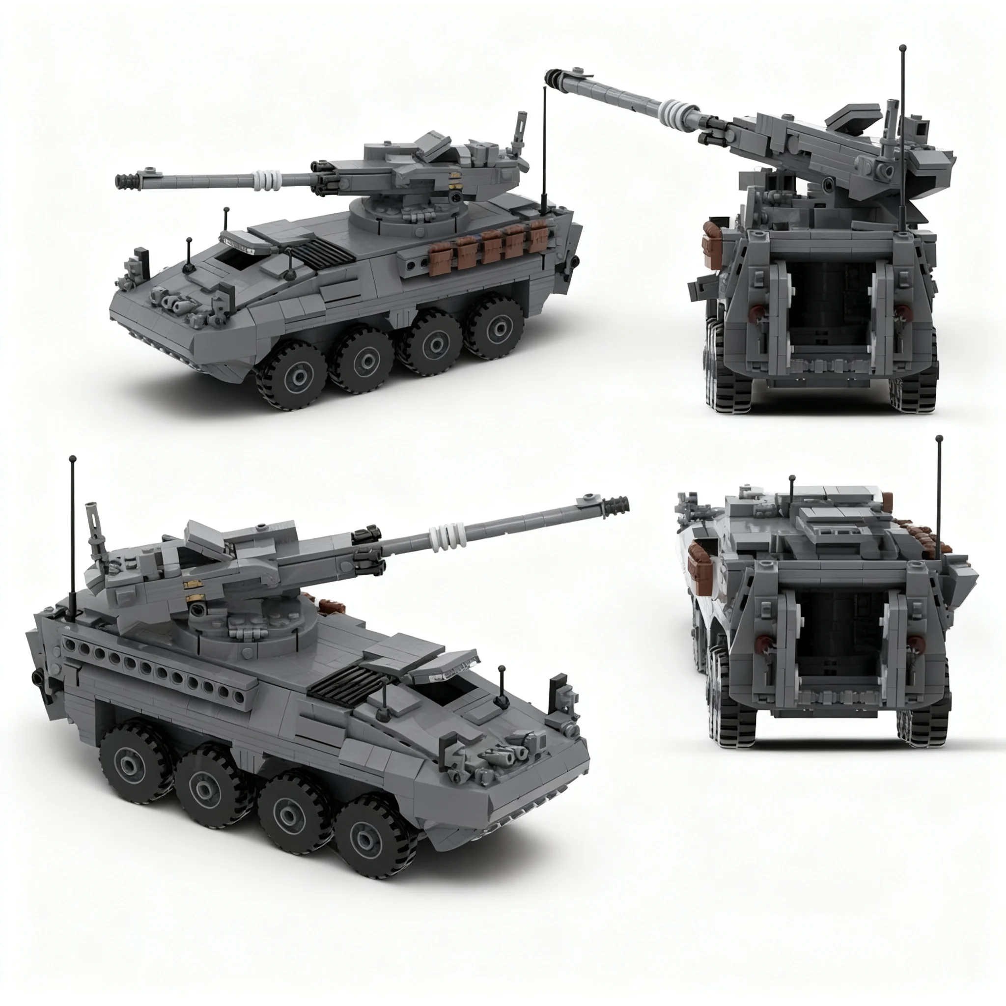 520pcs MOC Creator Creator Expert M1128 STRYKER MGS - 1 35 Scale V2 Conversion Tutorial Model Building Blocks Christmas Gift Toy