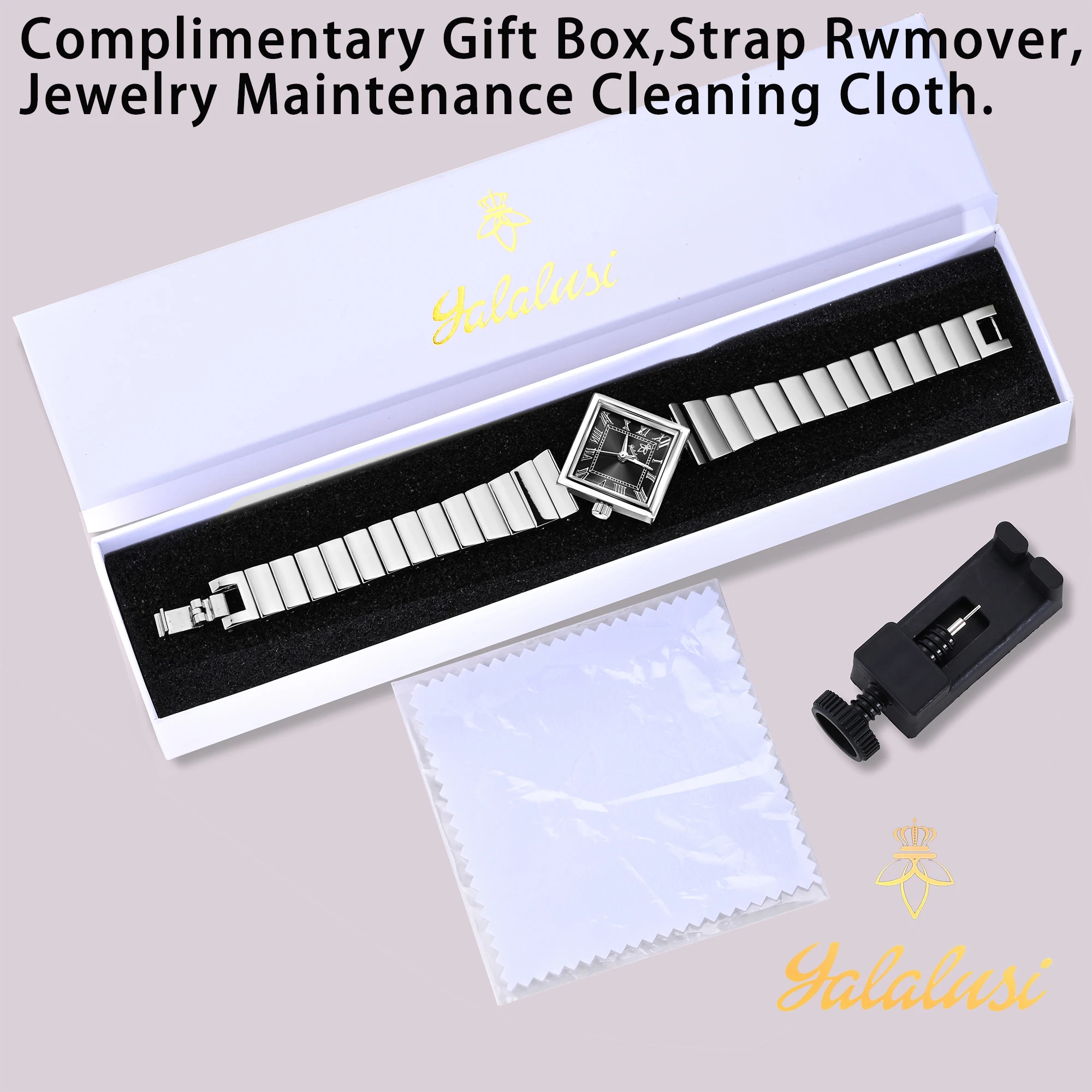 ساعة YaLaLuSi كوارتز عصرية للسيدات للاستخدام اليومي، صندوق ساعة رومانسية فاخرة هدية للنساء