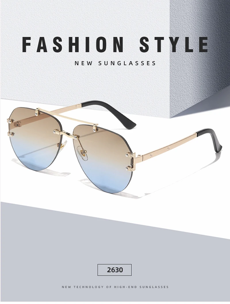 Suglau hochwertige Luxusmarke Damen ovale Sonnenbrille klassische Metall Anti-UV-Fahr sonnenbrille Mode Herren Casual Shades – Detail 10
