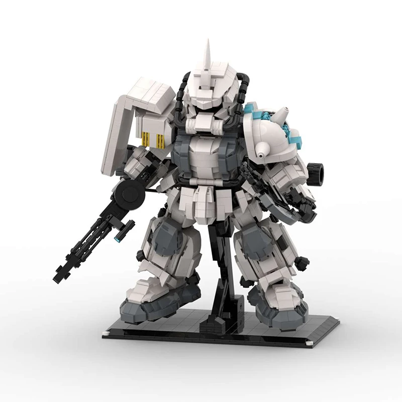 MOC Animation Mecha Robot Series White Wolf-Zaku Building Blocks Assembly Model White Robot Bricks Toy Festival Gift