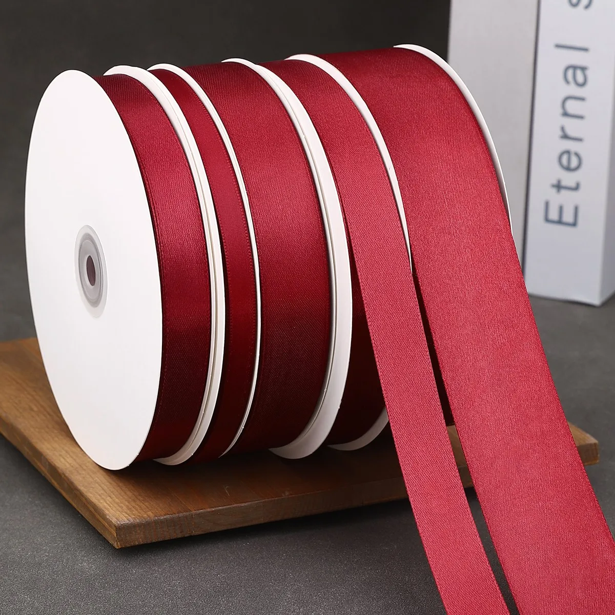 100Yards/Roll Wine Red Ribbons For Crafts Bow Knot Rose Flower fai da te fatto a mano confezione regalo natale decorazione di nozze nastro