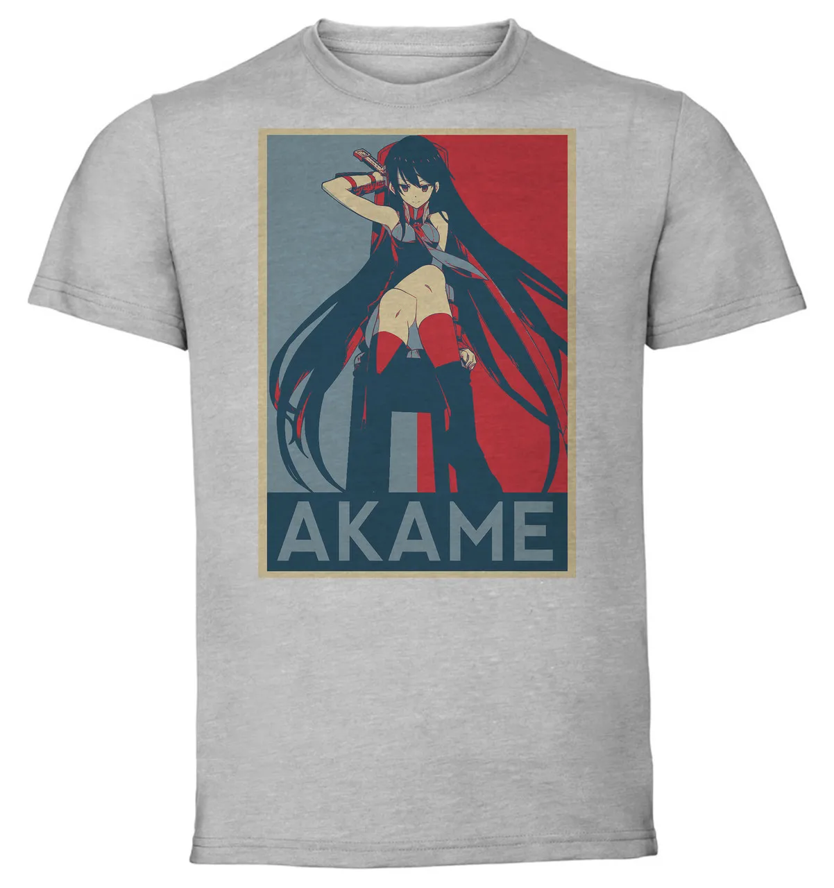 T-Shirt Unisex Grey Propaganda Akame Ga Kill Sheele variant 3