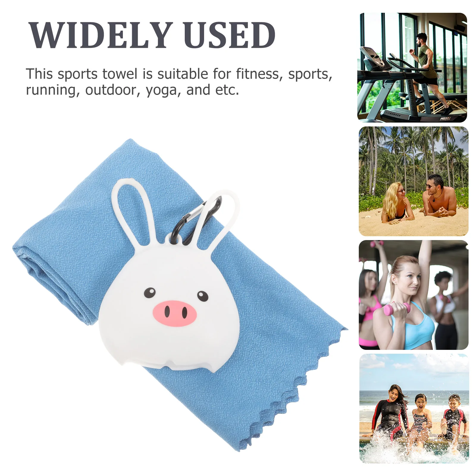 

Quick drying White Cartoon 30x80cm Portable Cooling Microfiber Sports Sweat Towel for Gym Pocket Towel Yoga Travel