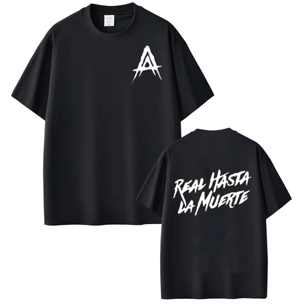 Rapper Anuel AA Real Hasta La Muerte T-shirt Harajuku Fashion Short Sleeve T Shirt Men's Women Hip-hop Punk Sports Tshirt