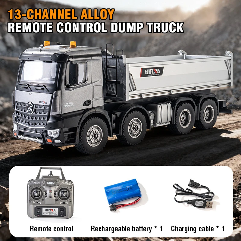 

Радиоуправляемый самосвал Huina RC Model 536PRO 1/14, 13 каналов, большой, усиленный, из сплава, для мальчиков, инженерная техника