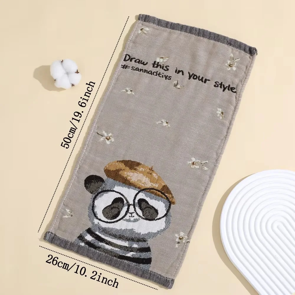 นุ่ม 25x50 ซม.Muslin Squares 4 ชั้นดูดซับรายการเด็ก Washcloth ผ้าเช็ดหน้าพิมพ์ดอกไม้น้ําหนักเบาผ้าเช็ดตัวเด็ก