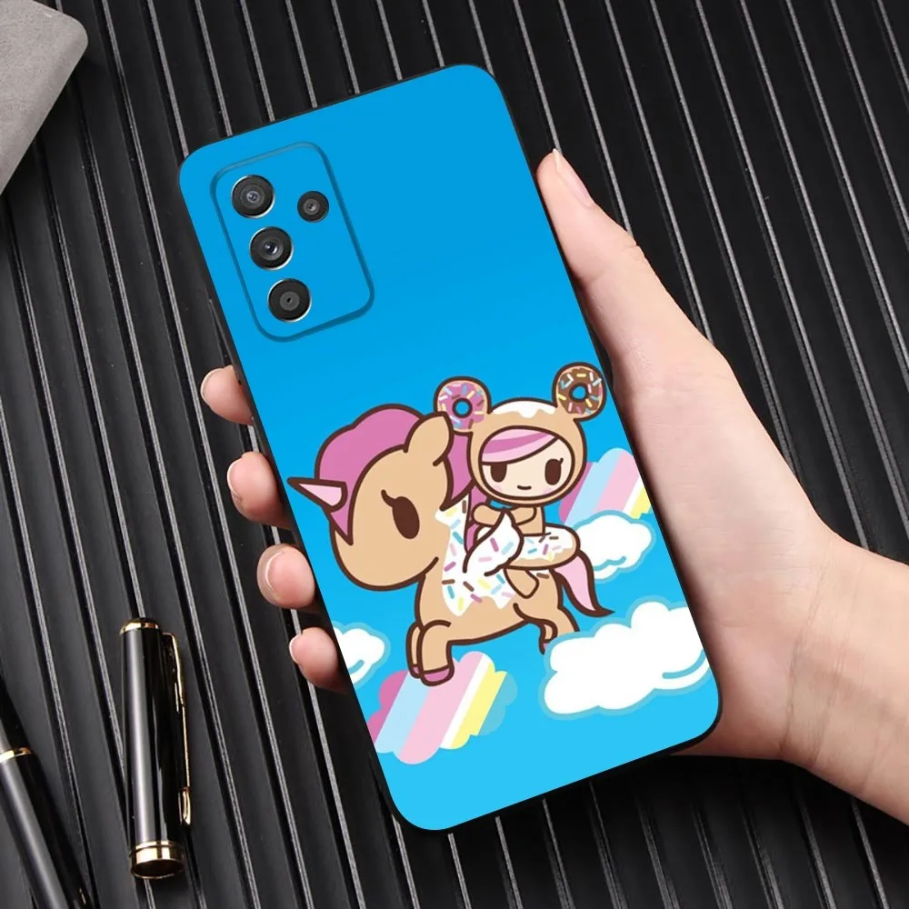 Cute T-Tokidokis Unicorn Phone Case For Samsung Galaxy A13,A21s,A22,A31,A32,A52,A53,A71,A80,A91 Soft Black Phone Cover