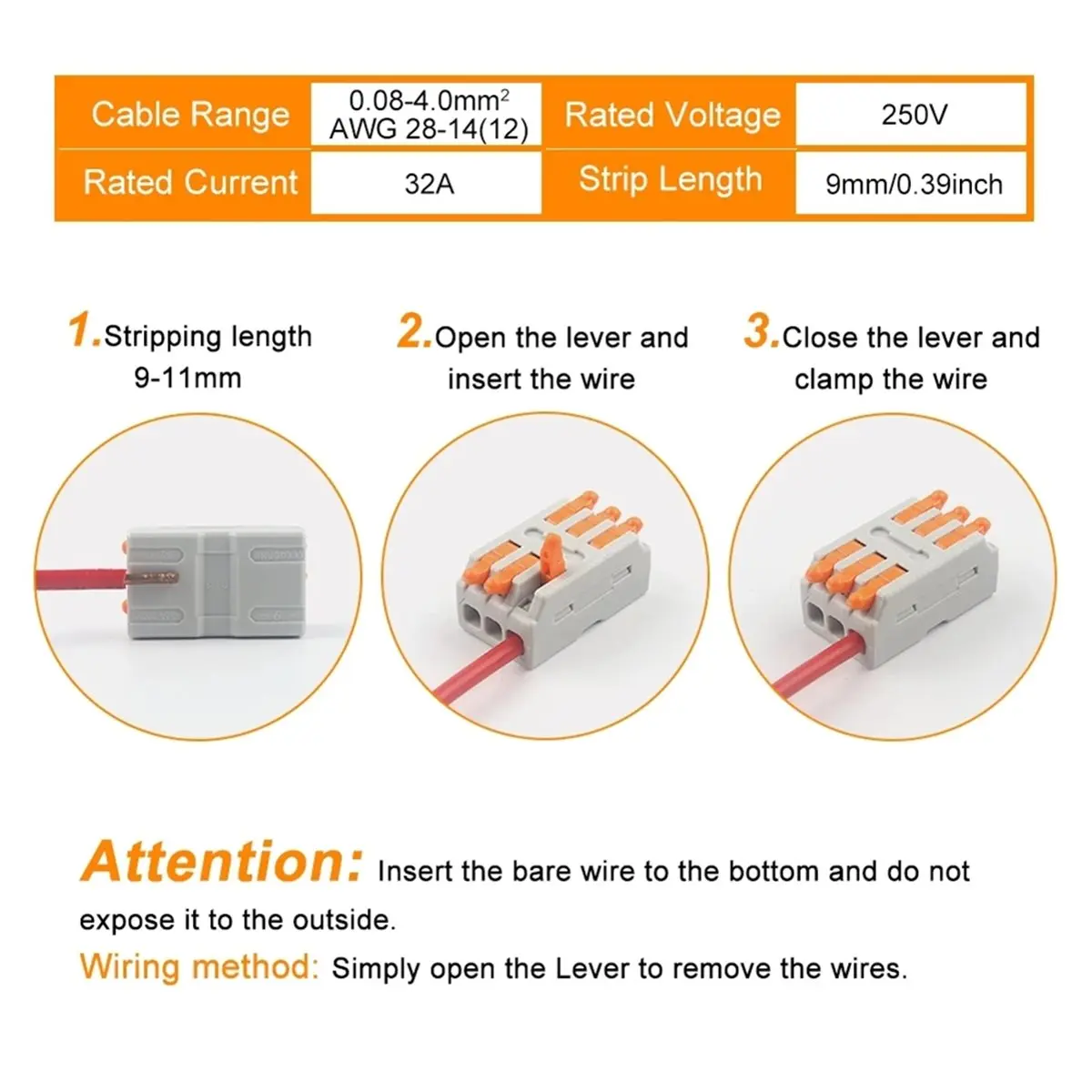 Promotional-Universal Wire Conductor Connector Boxed Electrical Cable Splitter Quick Compact Type Terminal Block with Lever 52PC