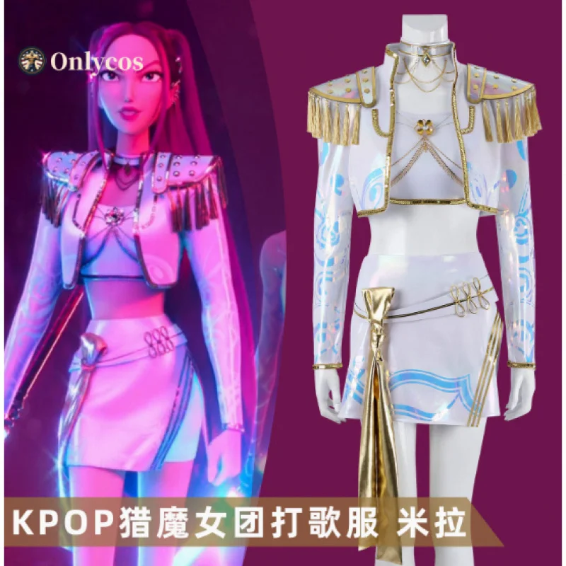 

Anime KPop Demon Hunters Cosplay Mira Costume Halloween Women Fantasy Uniform Coat Props Accessories Set Onlycos