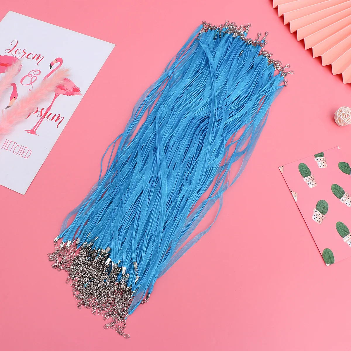 100Pcs Colorful Yarn Wax Rope Necklace Cords Jewelry Making Supplies Bracelet Necklace Adjustable Lobster Buckle Set