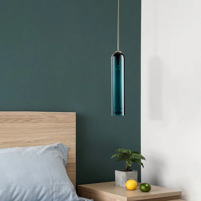 

Minimalist restaurant, bar counter, modern small pendant light, personalized blue glass, coffee shop, bedroom, bedside lamp