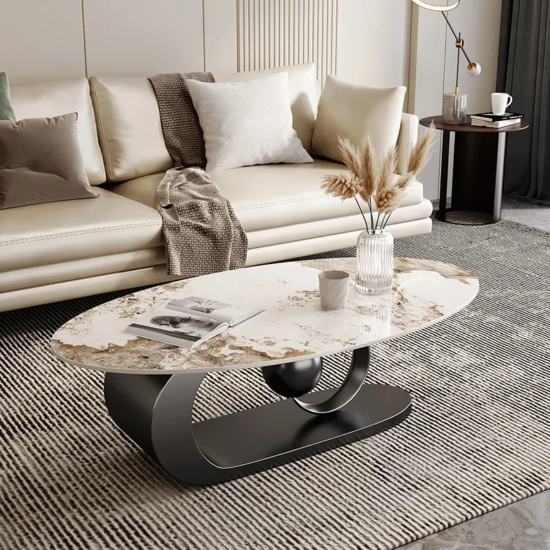 Nordic Large Coffee Table French Oval Free Shipping Designer Side Table Modern Industria Arredamento Living Room Decoration