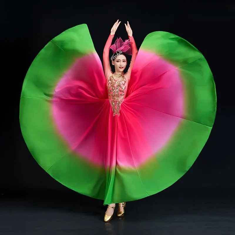 Flamenco-Tanzkleid, Sporttreffen, Eröffnungstanz, schillerndes Kleid für Erwachsene, neue moderne Atmosphäre, Performance-Tanz-Performance-Kleid