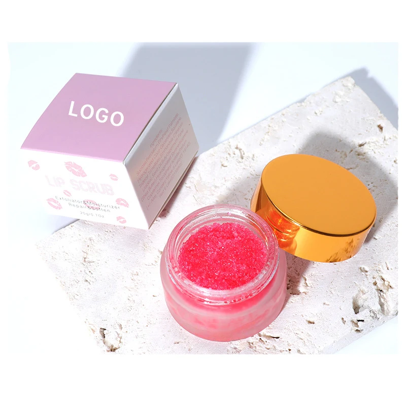Aangepast logo 20g Lip Scrub Private Label Dierproefvrij Hydraterend Voeden Verzachten Nagelriemen Voedzaam Lipverzorging Make-up Groothandel