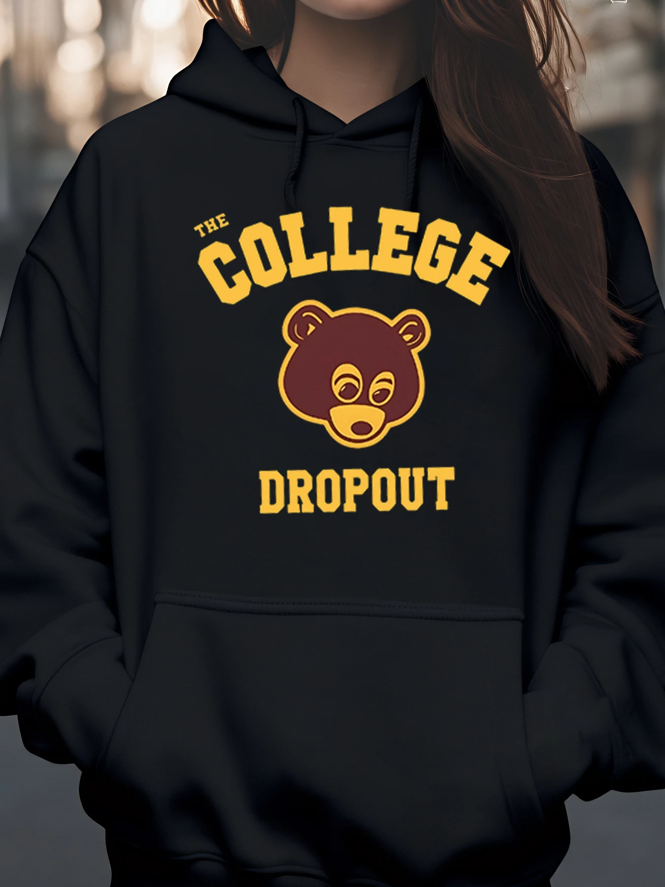 

Толстовка с принтом Bear Face College Dropout для повседневной одежды для молодежи и взрослых