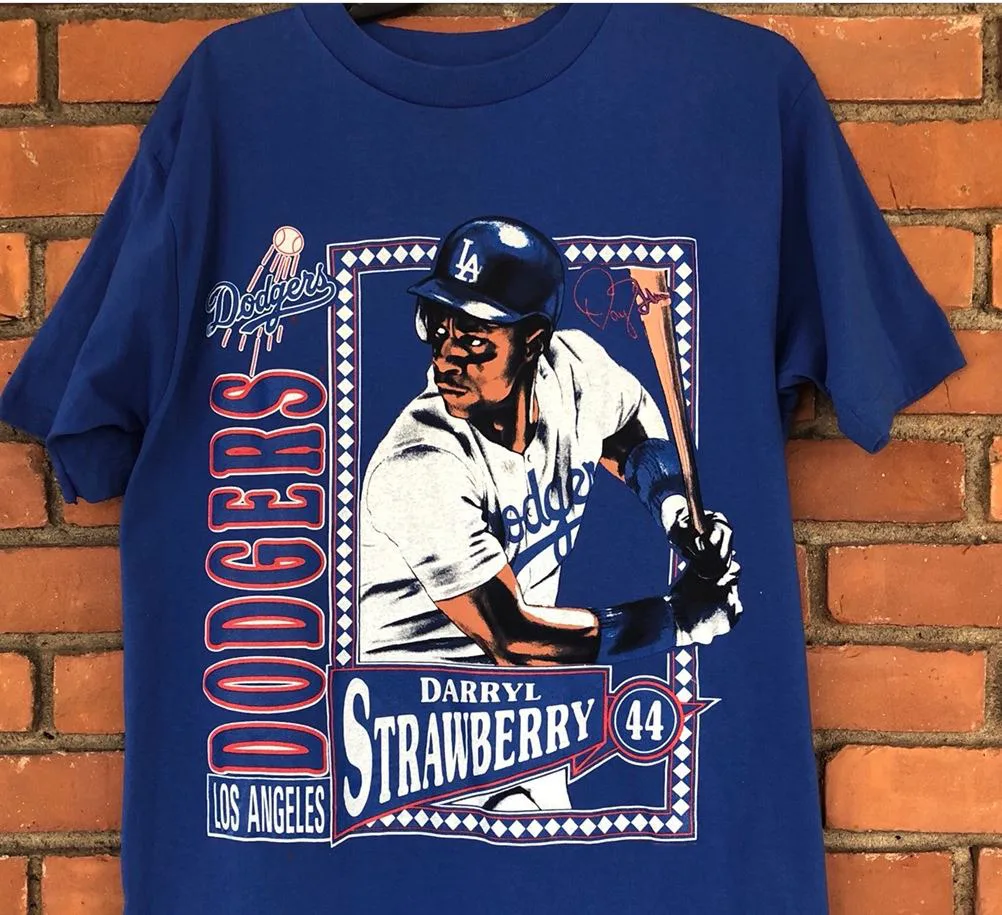 VTG Darryl Strawberry Men T-shirt Blue Tee All Sizes JJ2345