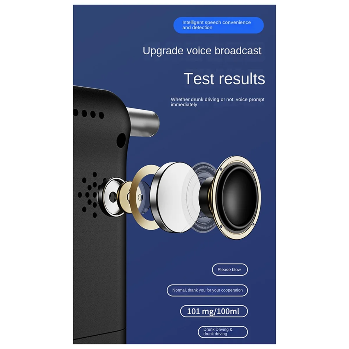 

ABNC-Digital Alcohol Tester Professional Alcohol Detector Breathalyzer Police Alcotester LCD Display Drunk Driving Test