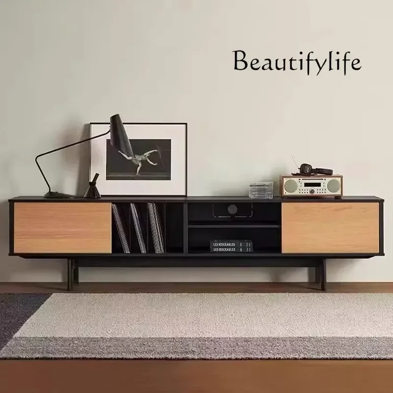 

X Italian minimalist oak designer tall TV cabinet living room home color matching medieval TV locker