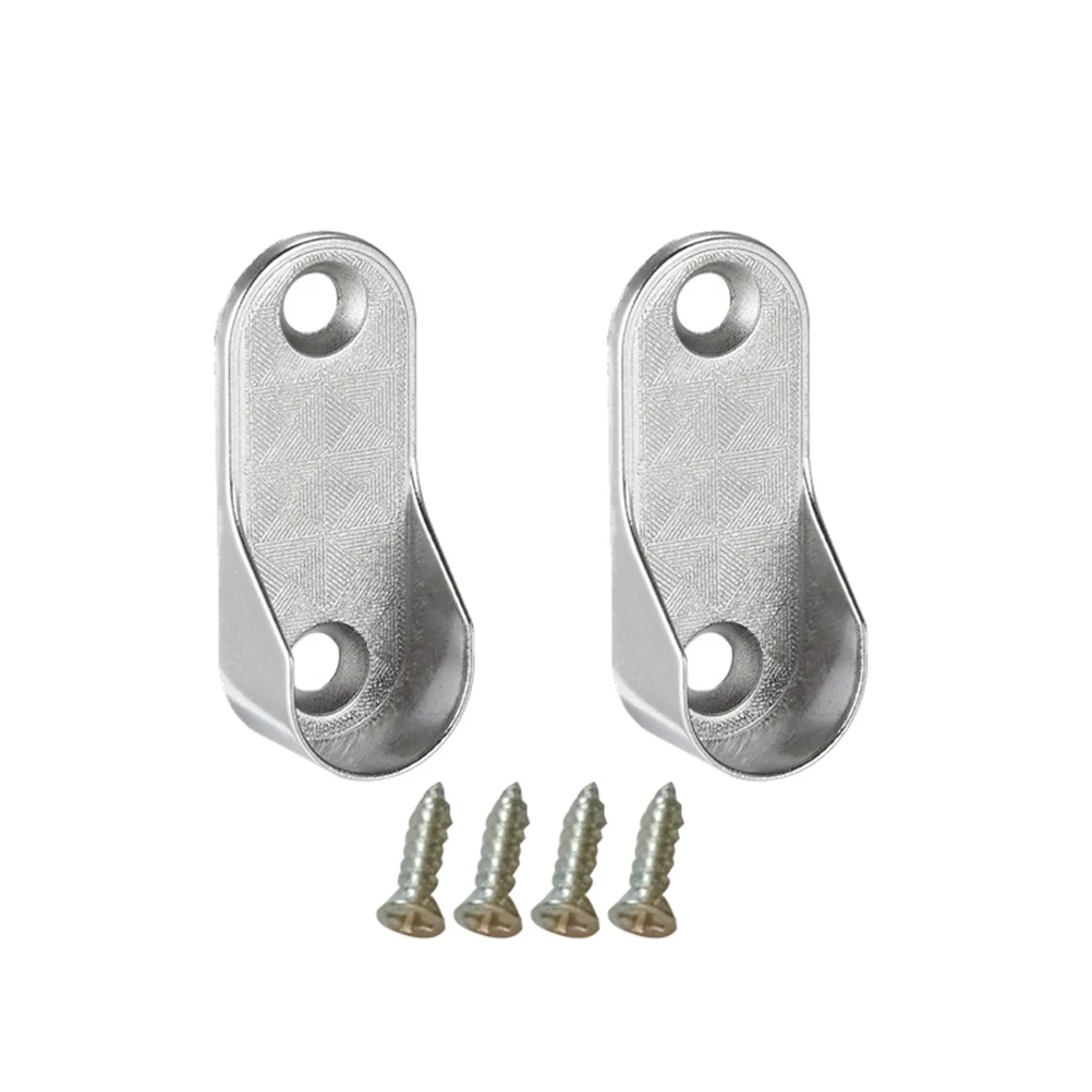 

6 Pcs Oval Rod End Supports Beautiful Finish Closet Hardware Wardrobe Tube Bracket Hanging Clothes Accessories Cast Metal