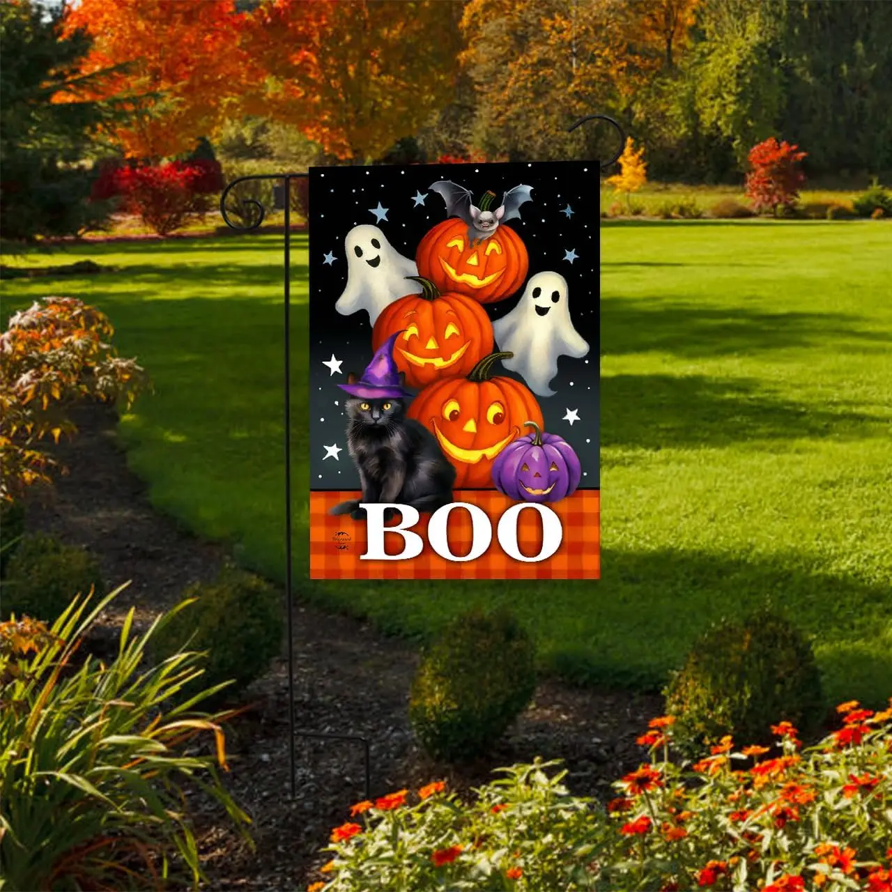 Briarwood Lane Halloween Garden Flag 12x18 For Outdoor Boo For Halloween Garden Flag Flags For Outside yyi