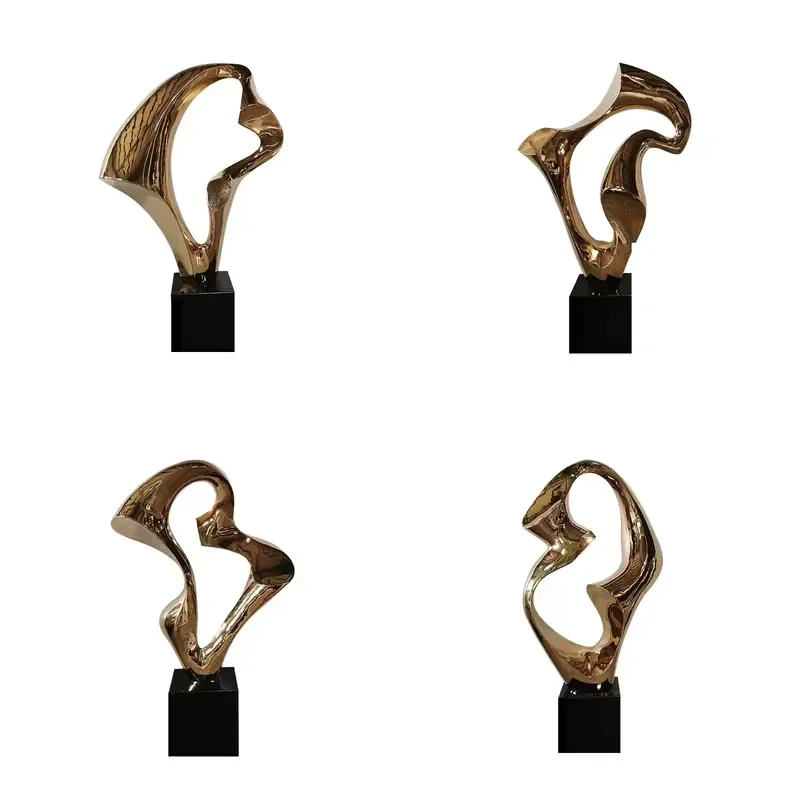 Chrome Painting Modern Art Stainless Steel Abstract Metal Sculptures Gold Sculpture for Home Decoration