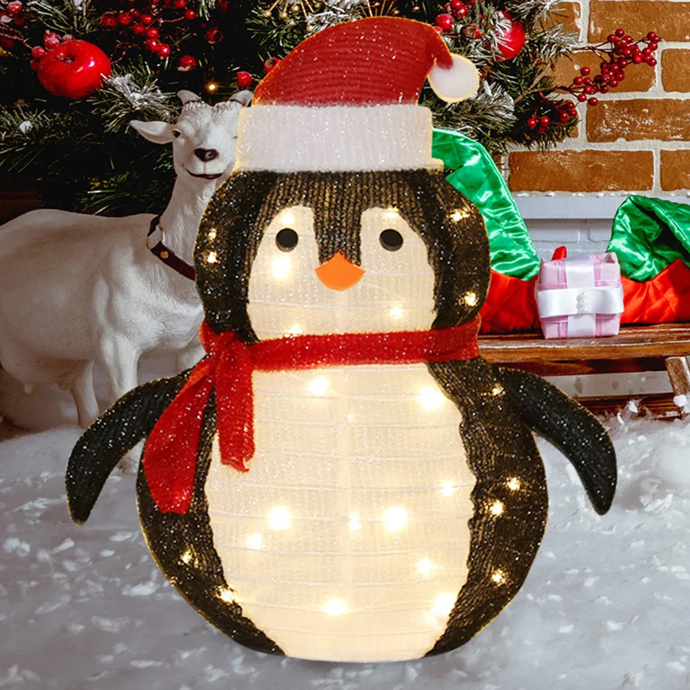 Christmas Decoration Snowman Santa Glowing Light Waterproof Snowman Santa Claus Model with LED Light for Home Outdoor Xmas Decor