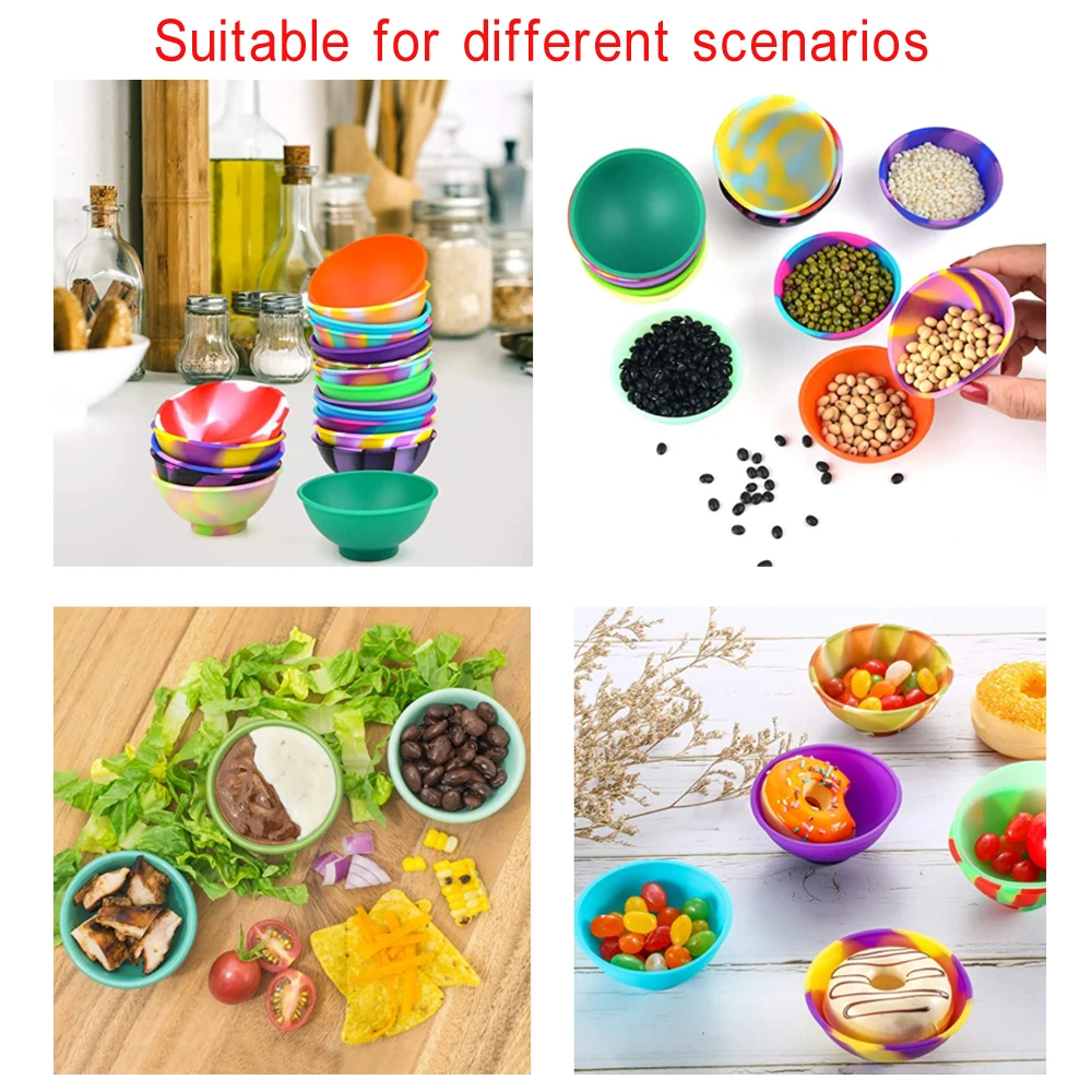 10Pcs 67mm Silicone Bowl Gourds Multiple Color Container Jar Tobacco Herb Smoking Kitchen Smoke Storage Box Home Accessories