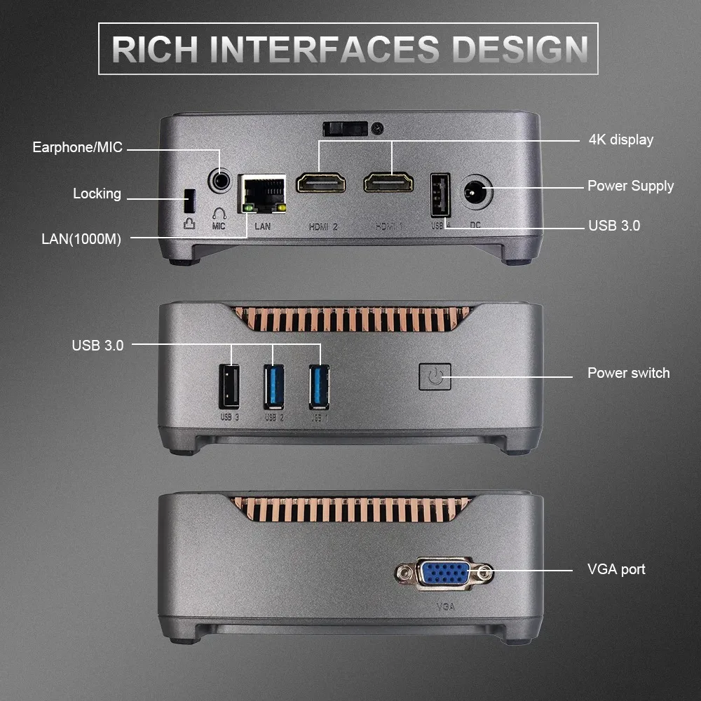 Новый мини ПК GK3 Plus, Intel 12th Gen AlderLake, N100/N95, DDR4 8 ГБ/16 ГБ, 256 ГБ/512 ГБ, двойной HDMI/VGA, 4K, 3 выхода дисплея