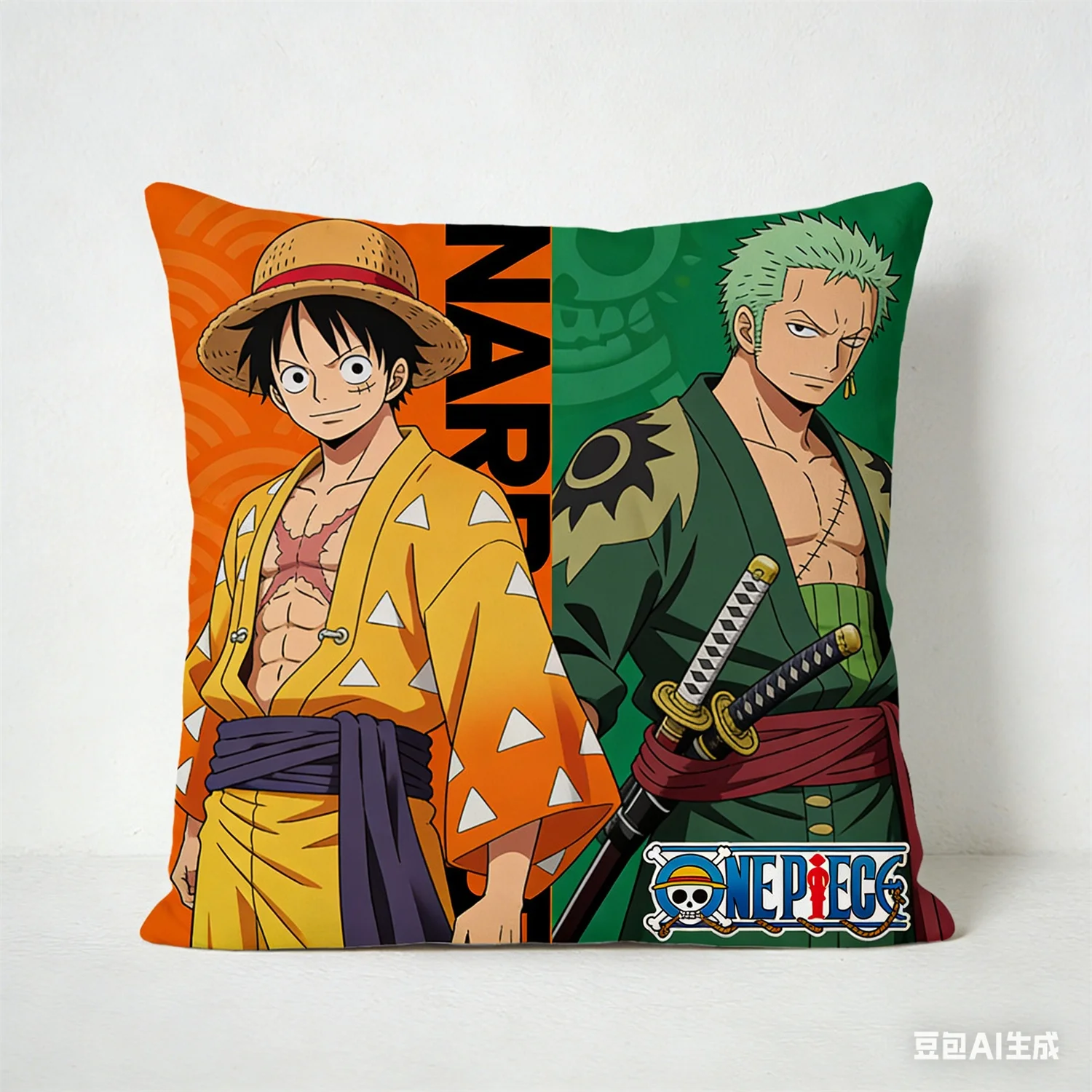 One Piece Monkey D Luffy Pillow Cover Anime Decorative Square Pillowcase for Bedroom Living Room Sofa Car Home Decor - view 6